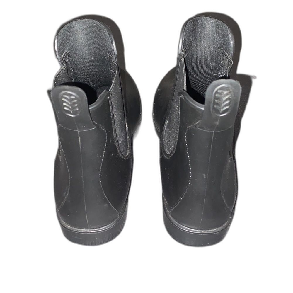 Women’s Chelsea Rain Boots Waterproof Slip-On Elastic Mid-Calf Rubber Boots 9.5 - Picture 4 of 6